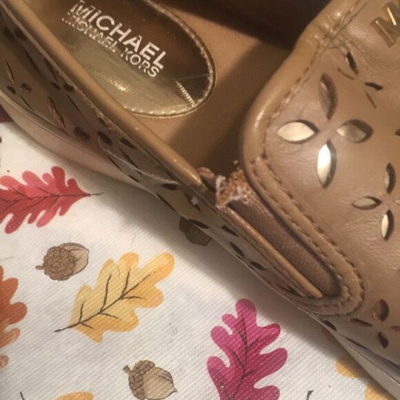 Michael Kors Tan and Gold Sneakers with Intricate Design - Picture 5 of 9